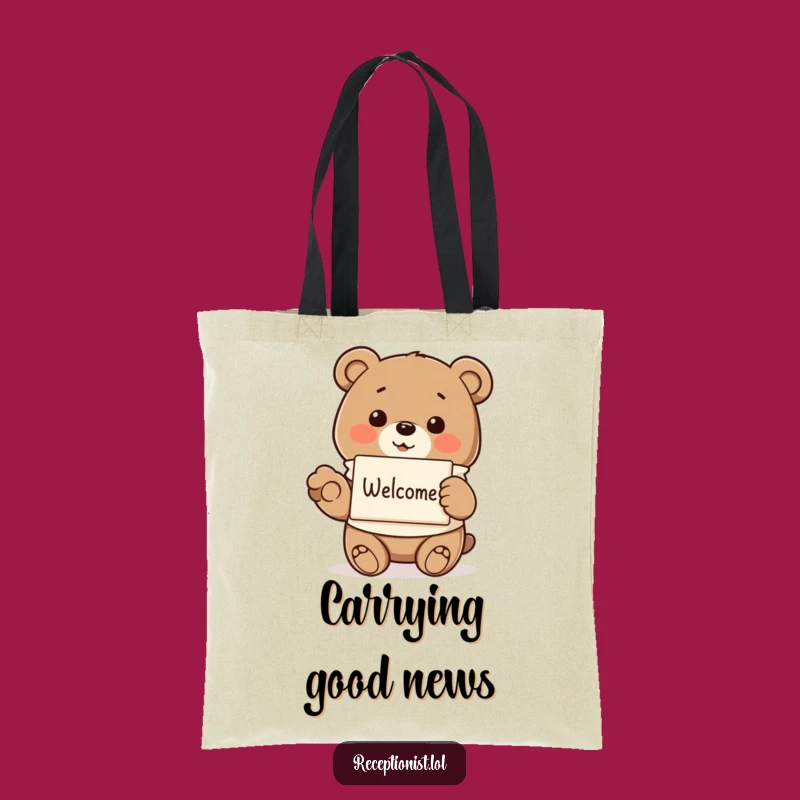 Funny Bear Welcoming Tote Bag: Carry Your Essentials with Hilarious Warmth