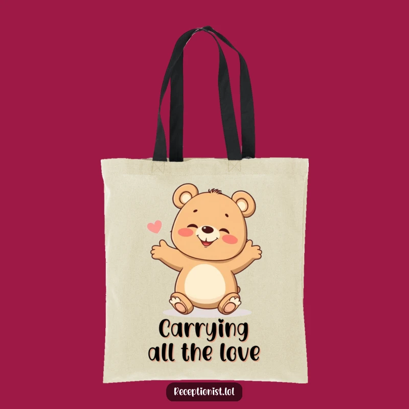 Funny Bear Cub Tote Bag: Giggle-Ready Shopping Companion, Ideal Gift