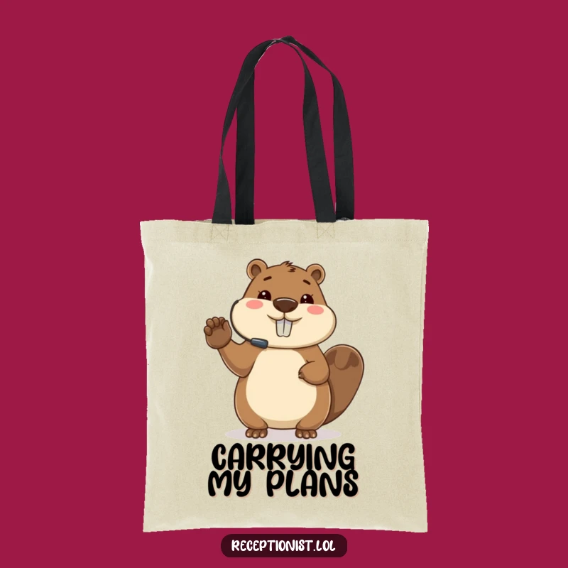 Funny Beaver Tote Bag: Busy Host Accessory for Planners
