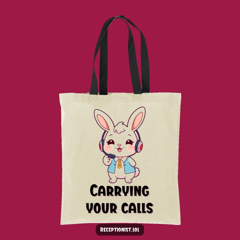 Funny Bunny Receptionist Tote Bag - Helpful & Chic Humor