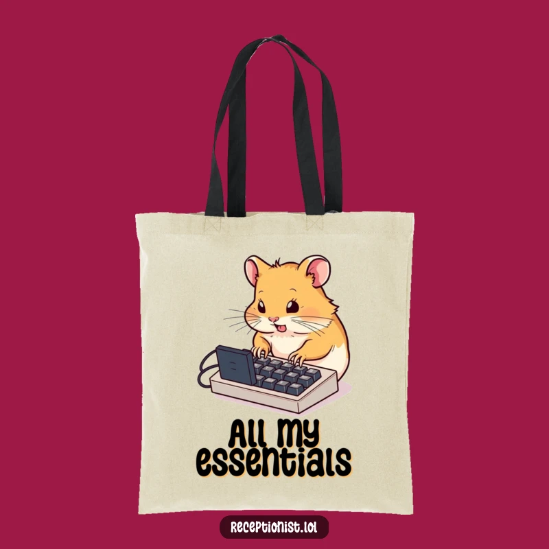 Funny Hamster Tote Bag: Busy Typist Accessory, a Hilarious Gift for Errands