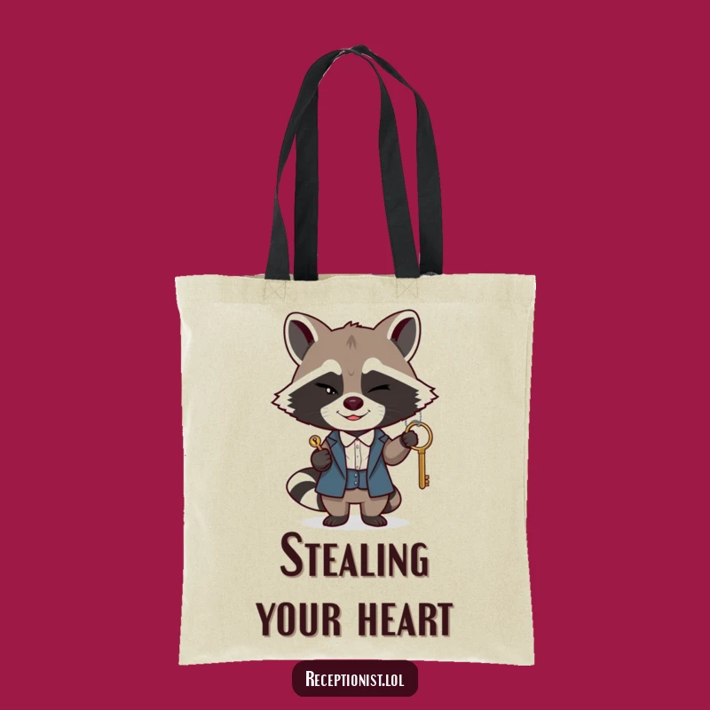 Funny Raccoon Receptionist Tote Bag: Carry Your Secrets in Style, Great Funny Gift