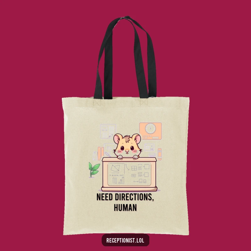 Funny Hamster Tote Bag: Carry Your Essentials with Desk Humor, Perfect Funny Gift!